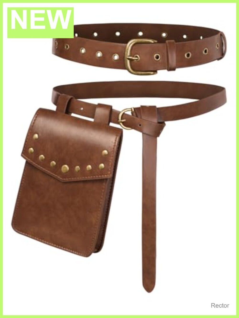 Women Steampunk Medieval PU Leather Belt 3 Piece Set Renaissance